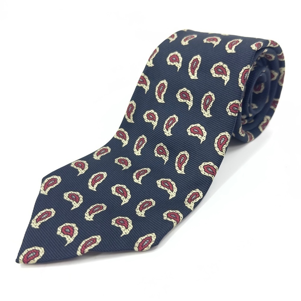 Polo Ralph Lauren Vintage Silk Tie Blue Red Paisley Pattern Made in USA